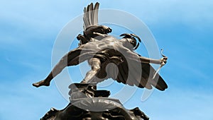 Shaftesbury Memorial Fountain at Piccadilly Circus in London, United Kingdom