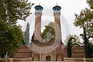 Shah Abbas Mosque in Ganja city. Medieval islamic buoldings in Azerbaijan. Ganja Juma Mosque XVII century