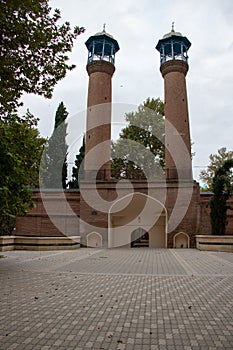 Shah Abbas Mosque in Ganja city. Medieval islamic buoldings in Azerbaijan. Ganja Juma Mosque XVII century