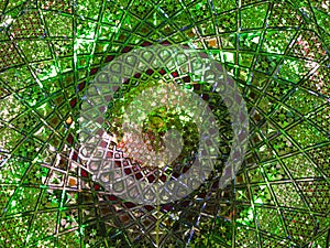 Shah Cheragh mosque mirror mosaic ceiling, Shiraz Iran