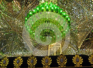 Shah Cheragh mosque mirror mosaic ceiling, Shiraz Iran