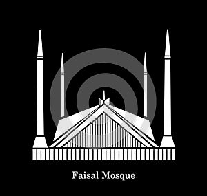 Shah Faisal Masjid vector icon. Faisal Masjid icon. Shah Faisal Masjid vector illustration photo