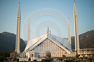 Shah Faisal Mosque is situated in Islamabad, Pakistan photo