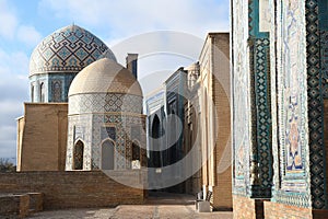 Shah-i-Zinda or Shohizinda The Living King in Samarkand, Uzbekistan,Central Asia