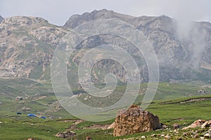 Mountains from the Greater Caucasus range in Shahdag National Park, Azerbaijan photo