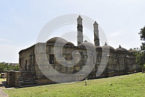 Shaher ki Masjid, exterior from back left side, built by Sultan Mahmud Begada 15th - 16th century.  A UNESCO World Heritage Site,