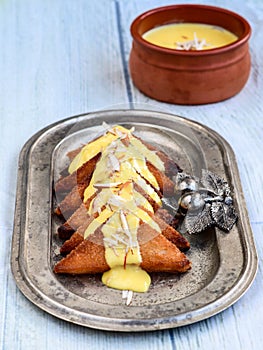 Shahi Tukda/Indian bread pudding