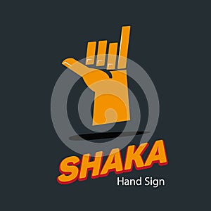 Shaka hand symbol. hand sign concept