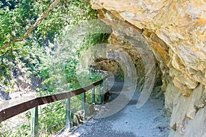 Shakadang Trail Mysterious Valley Trail at Taroko National Park. a famous tourist spot in Xiulin, Hualien, Taiwan