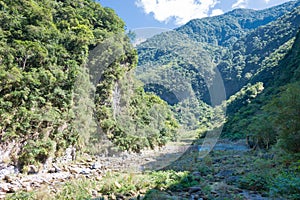 Shakadang Trail Mysterious Valley Trail at Taroko National Park. a famous tourist spot in Xiulin, Hualien, Taiwan