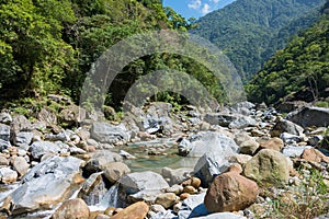 Shakadang Trail Mysterious Valley Trail at Taroko National Park. a famous tourist spot in Xiulin, Hualien, Taiwan