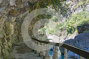 Shakadang Trail Mysterious Valley Trail at Taroko National Park. a famous tourist spot in Xiulin, Hualien, Taiwan