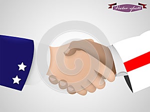 Shake hand between american and english