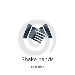 Shake hands icon vector. Trendy flat shake hands icon from education collection isolated on white background. Vector illustration