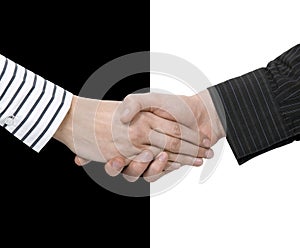 Shake hands of opposites