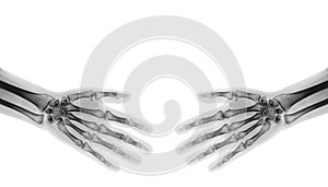 Shake hands . X-ray normal human hands