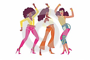 Shake your booty disco party dance 70s seventies music vector illustration Generative AI