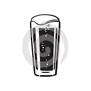 Shaker pint beer glass. Hand drawn vector illustration on white background. photo