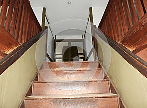 Shaker stairs to upper floor Hired Mens Bedrooms