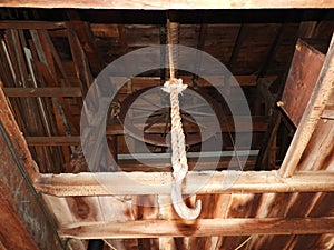 Shaker Windlass overhead framing in Tannery barn photo