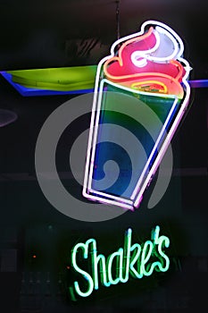 Shakes neon sign new delhi india