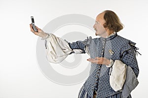 Shakespeare with cell phone.