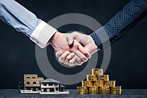 Shaking hands with save money