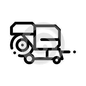 Shaking Harvester Vehicle Vector Thin Line Icon