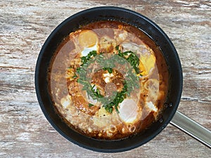 Shakshouka eggs for breakfast