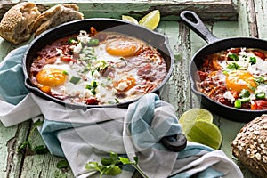 Shakshouka, Fried Eggs in Tomato sauce