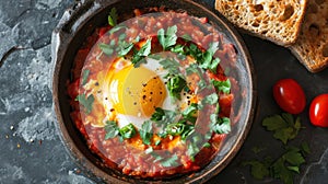 Shakshuka Isolated Top View - Stylized 2 - AI Generated