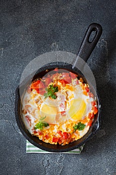 Shakshuka, traditional middle eastern traditional dish