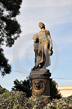 Shakuntale statue at Sakuntala park in Osijek, Croatia