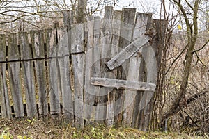 Shaky wooden fence photo