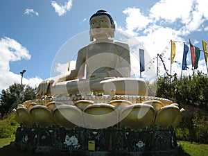 The Shakyamuni Buddha Statue of Karma Choeling monastery close up