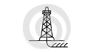 Shale Drilling line icon on the Alpha Channel