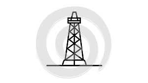 Shale Drilling line icon on the Alpha Channel