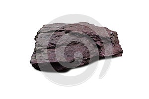 Shale rock on a white background. photo