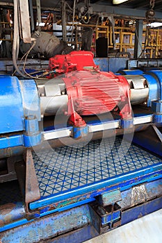 Shale shaker on an offshore oil rig