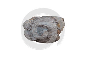 Shale stone clastic sedimentary rock isolated on white background with clipping path.