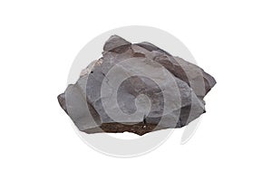 Shale stone clastic sedimentary rock isolated on white background with clipping path.