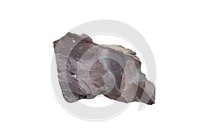 Shale stone clastic sedimentary rock isolated on white background with clipping path.
