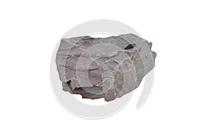 Shale stone clastic sedimentary rock isolated on white background with clipping path.