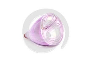 Shallot half isolated on white background