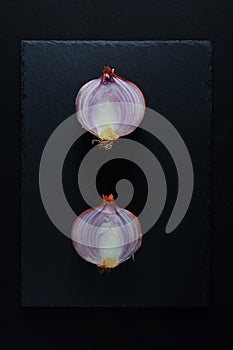 Shallot onion, halved