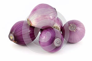 Shallots isolated on white background