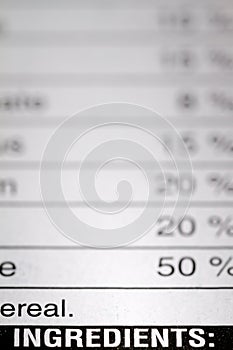 Shallow depth of Field image of Nutrition Facts