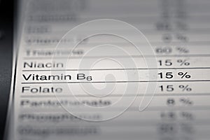 Shallow depth of Field image of Nutrition Facts