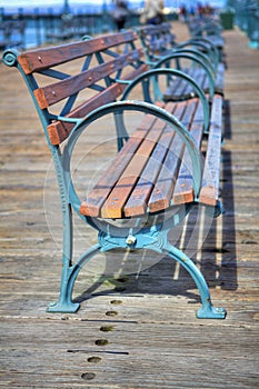 Shallow DOF boardwalk Benches