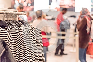 Shallow dof image of checkout counter at clothing store in America